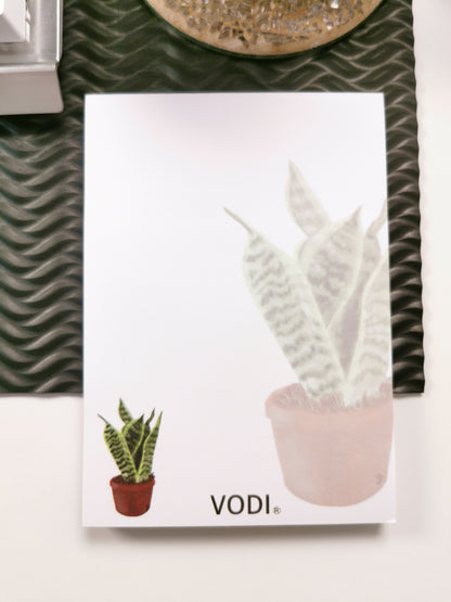 Snake Plant Sansevieria Notepad, A6, 120gsm, Top Glue Binding