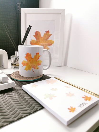 Autumn Maple Leaf 11oz Coffee Mug, Ceramic, White