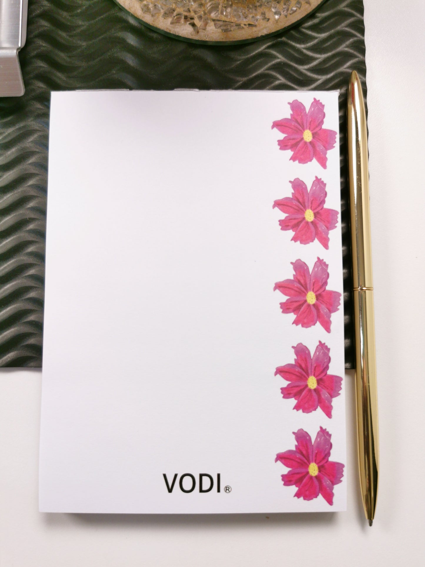 Pink and Purple Flower Notepad, A6, 120gsm, Top Glue Binding