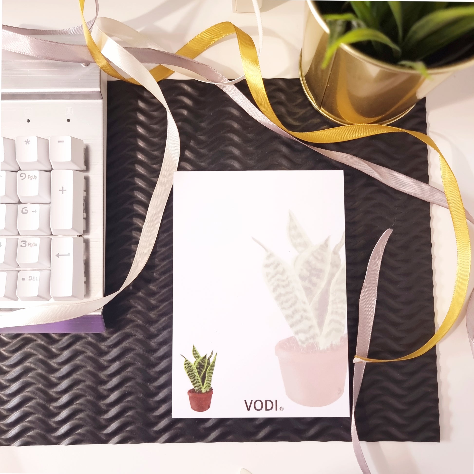 Snake Plant Sansevieria Notepad, A6, 120gsm, Top Glue Binding